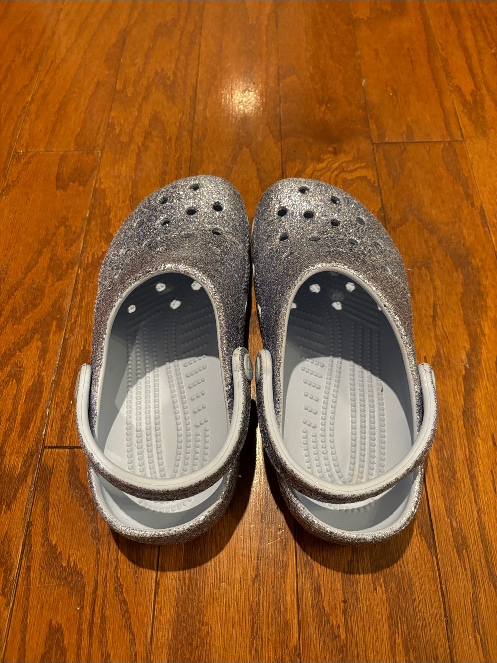 CROCS Kids Glitter Clogs in Silver - Picture 3 of 5
